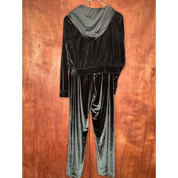 Victorias Secret PINK Black Velour Hoodie & Jogger Set W/Rhinestones Womens S - Picture 9 of 9